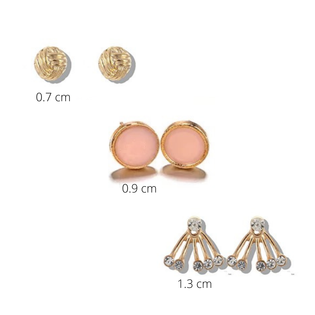 Assorted Stud Earring Set - 3 Pack