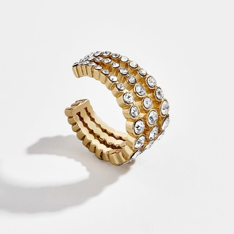 3 Band Crystal Ear Cuff