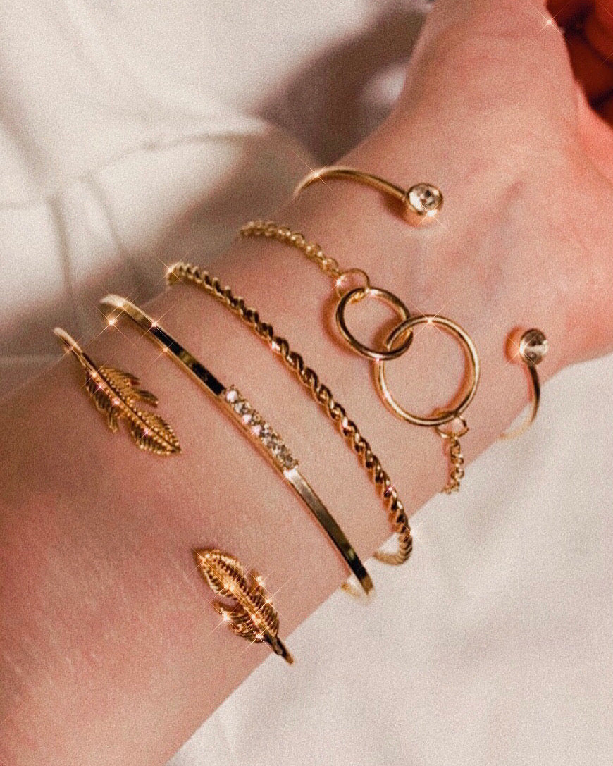 Gold Crush Bracelet Set - 5 Pack