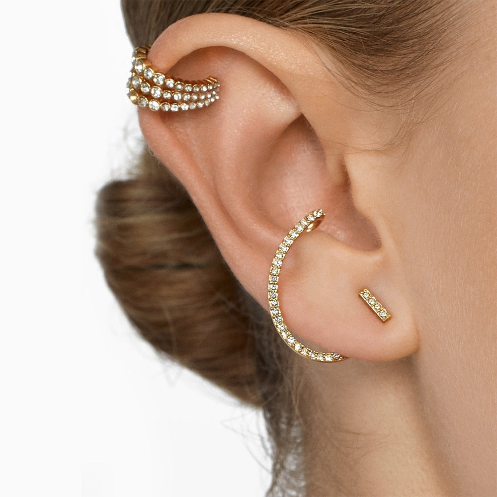 3 Band Crystal Ear Cuff
