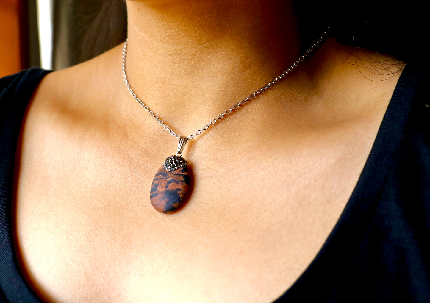 Jasper Pendant - Silver
