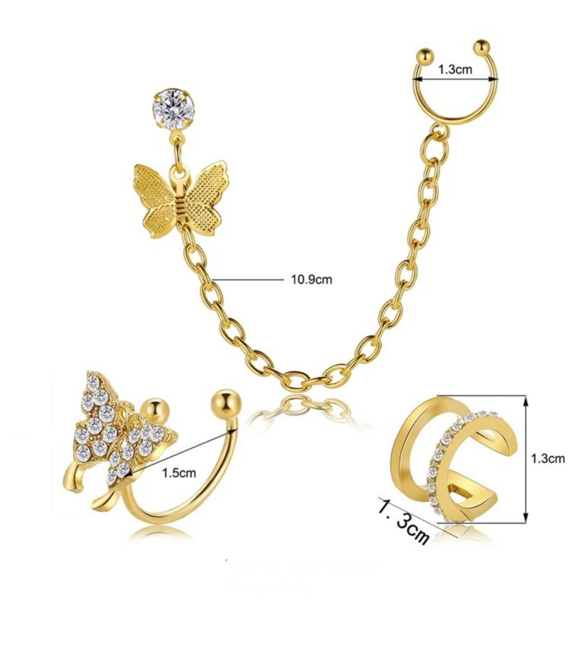 Butterfly Ear Cuff Set