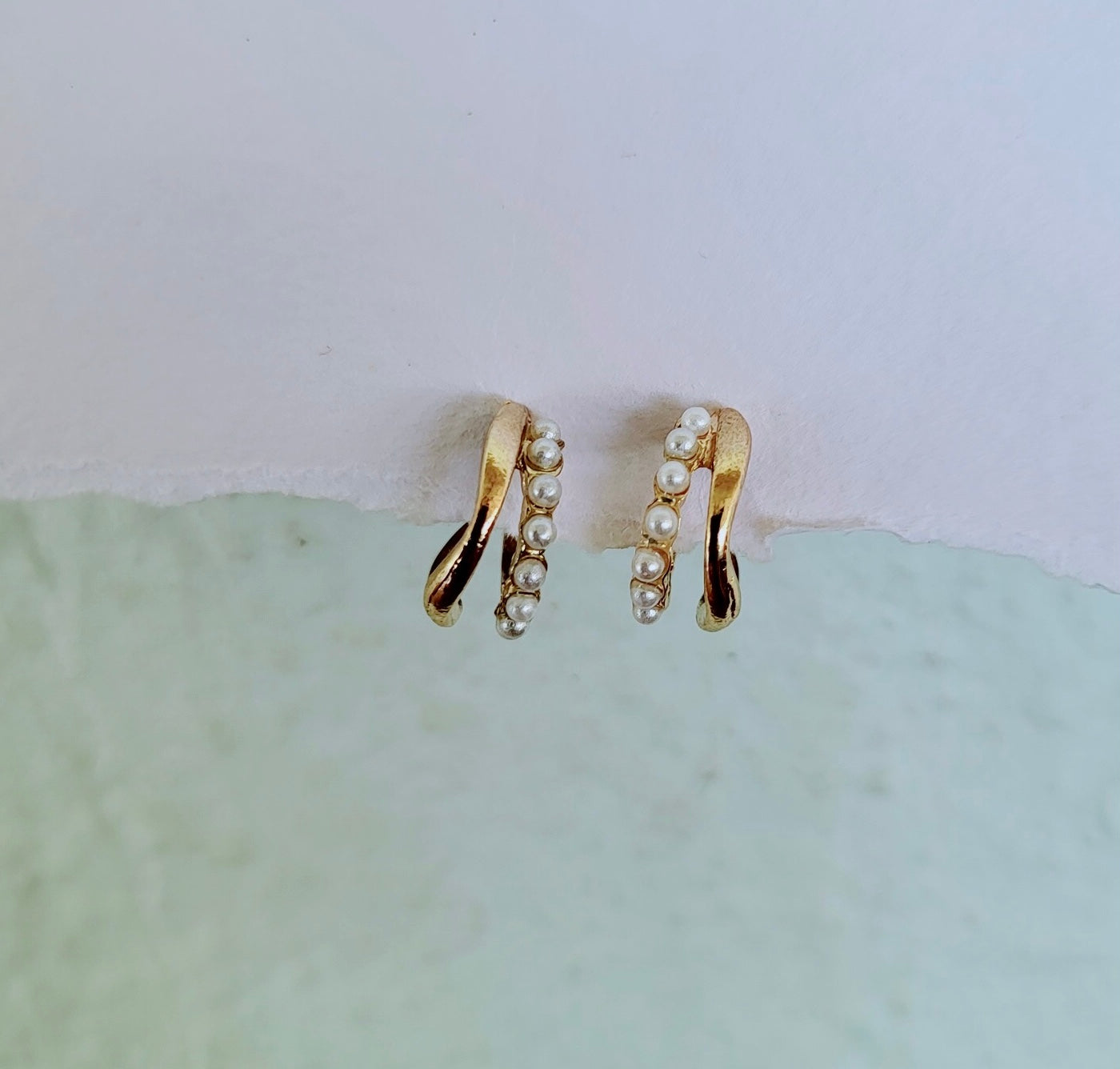 Athena Pearl Hoop Earrings