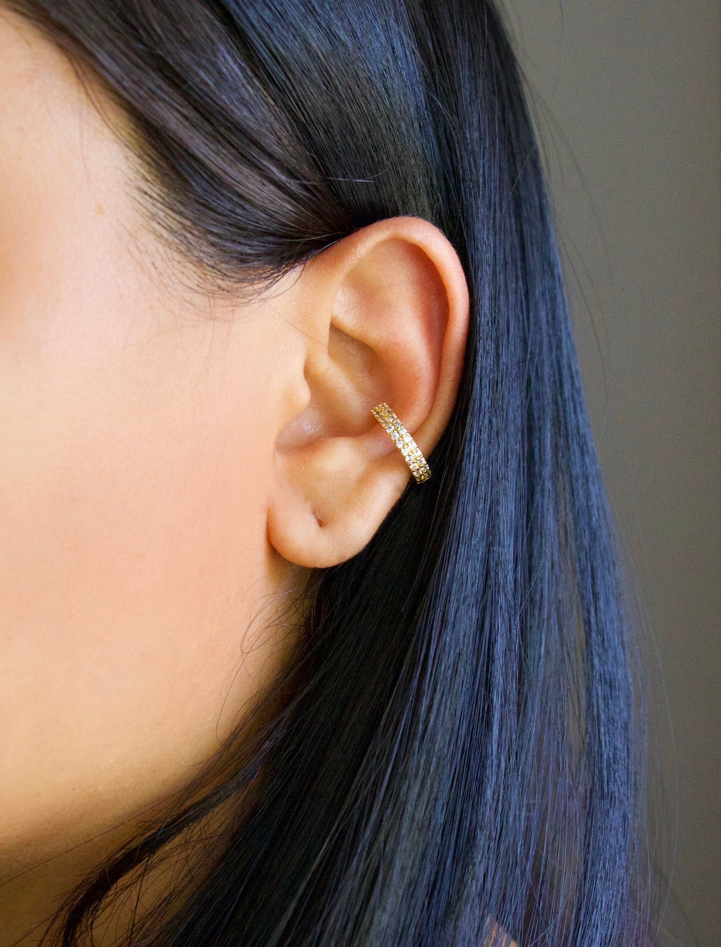 Cubic Zirconia 2 Line Ear Cuff