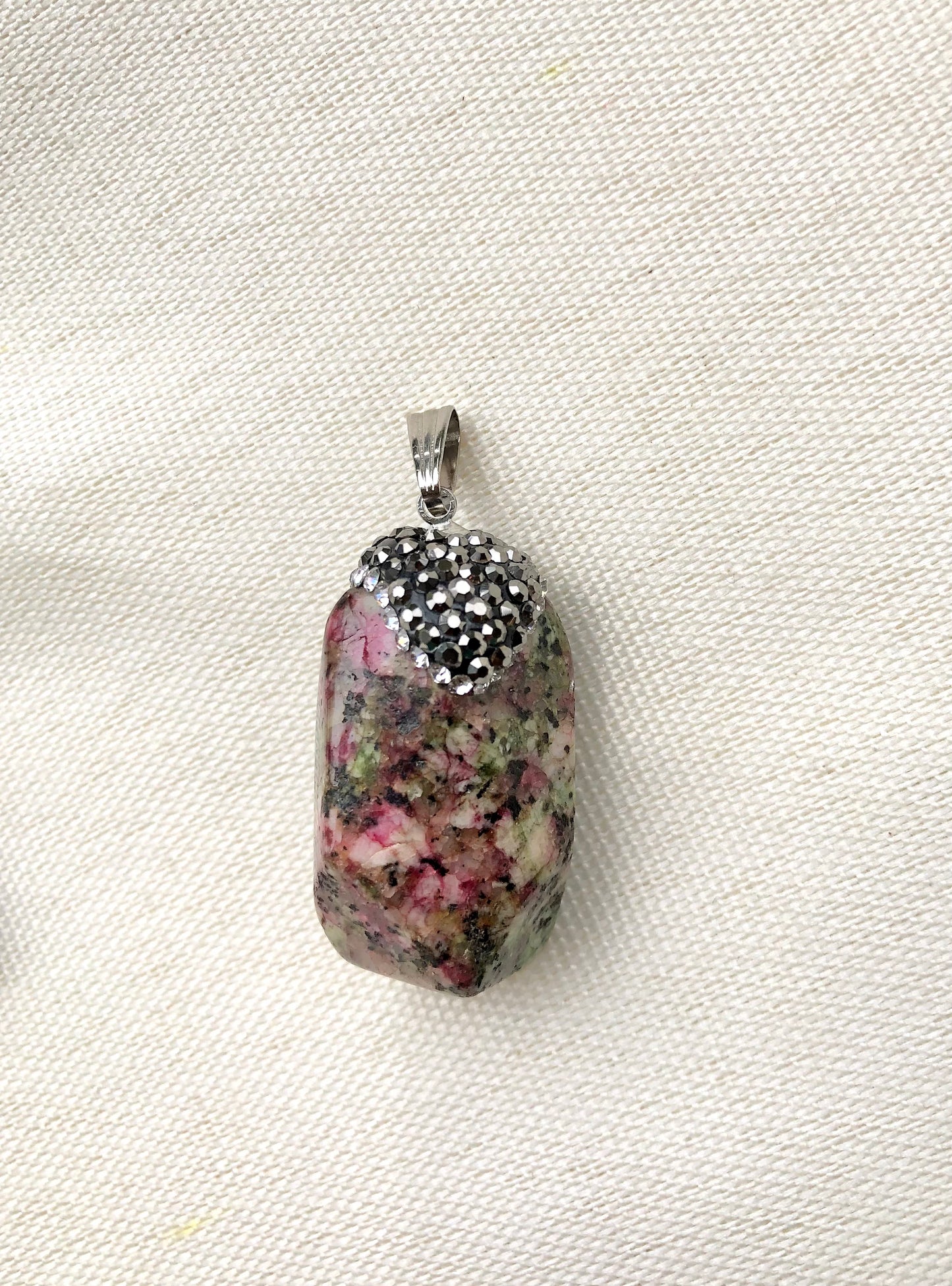 Rainforest Jasper - with black and silver rhinestones