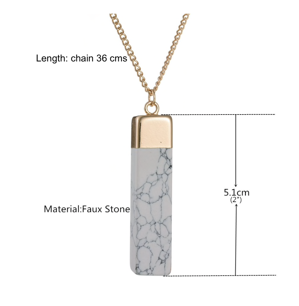 Long Marble Chain Pendant