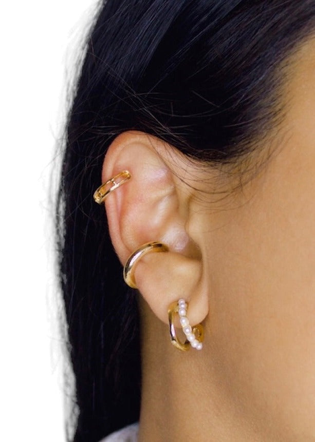 Athena Pearl Hoop Earrings