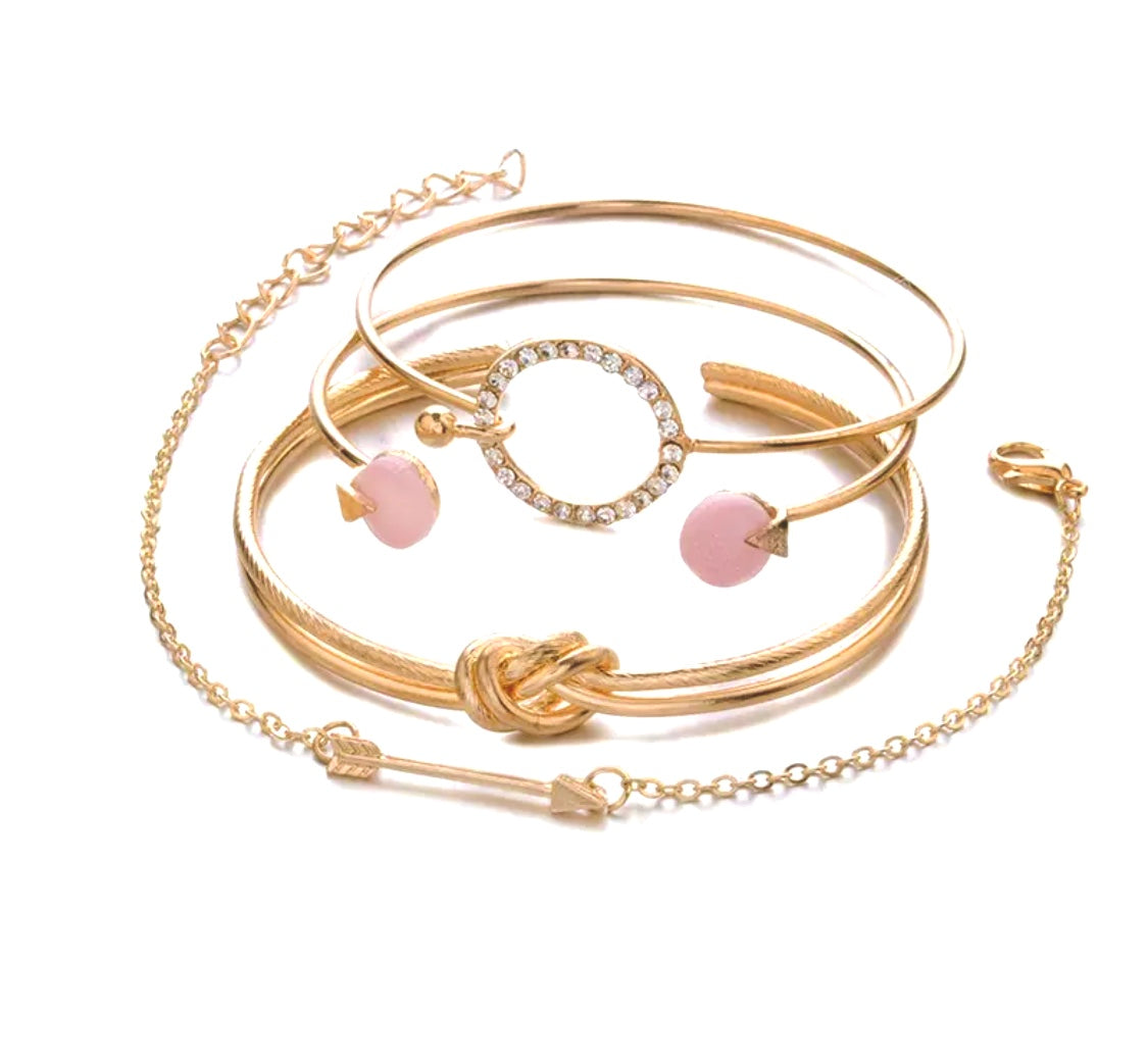 Pink Blush Bracelet Set - 4 Pack
