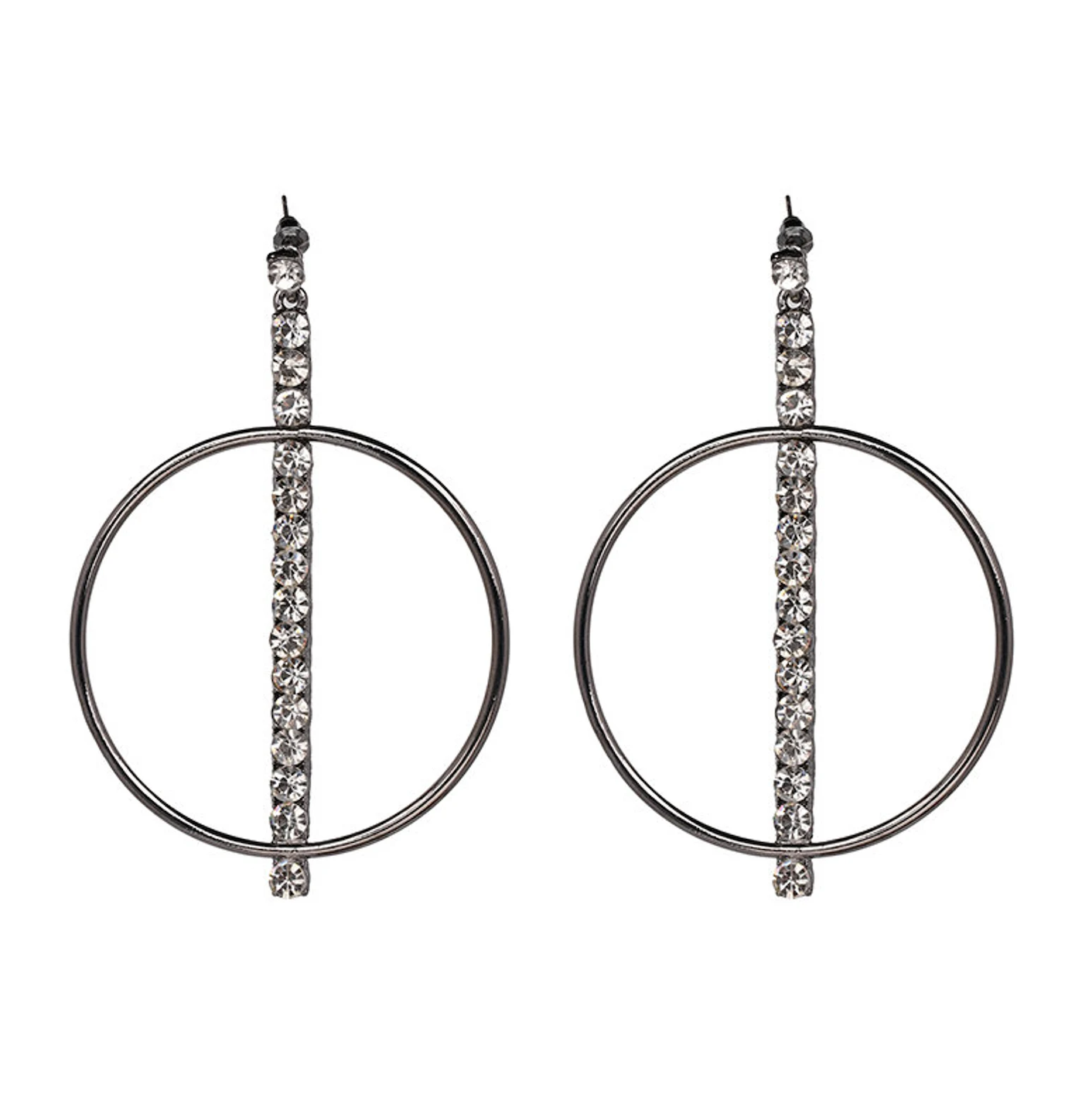 Crystal Circle Drop Earrings