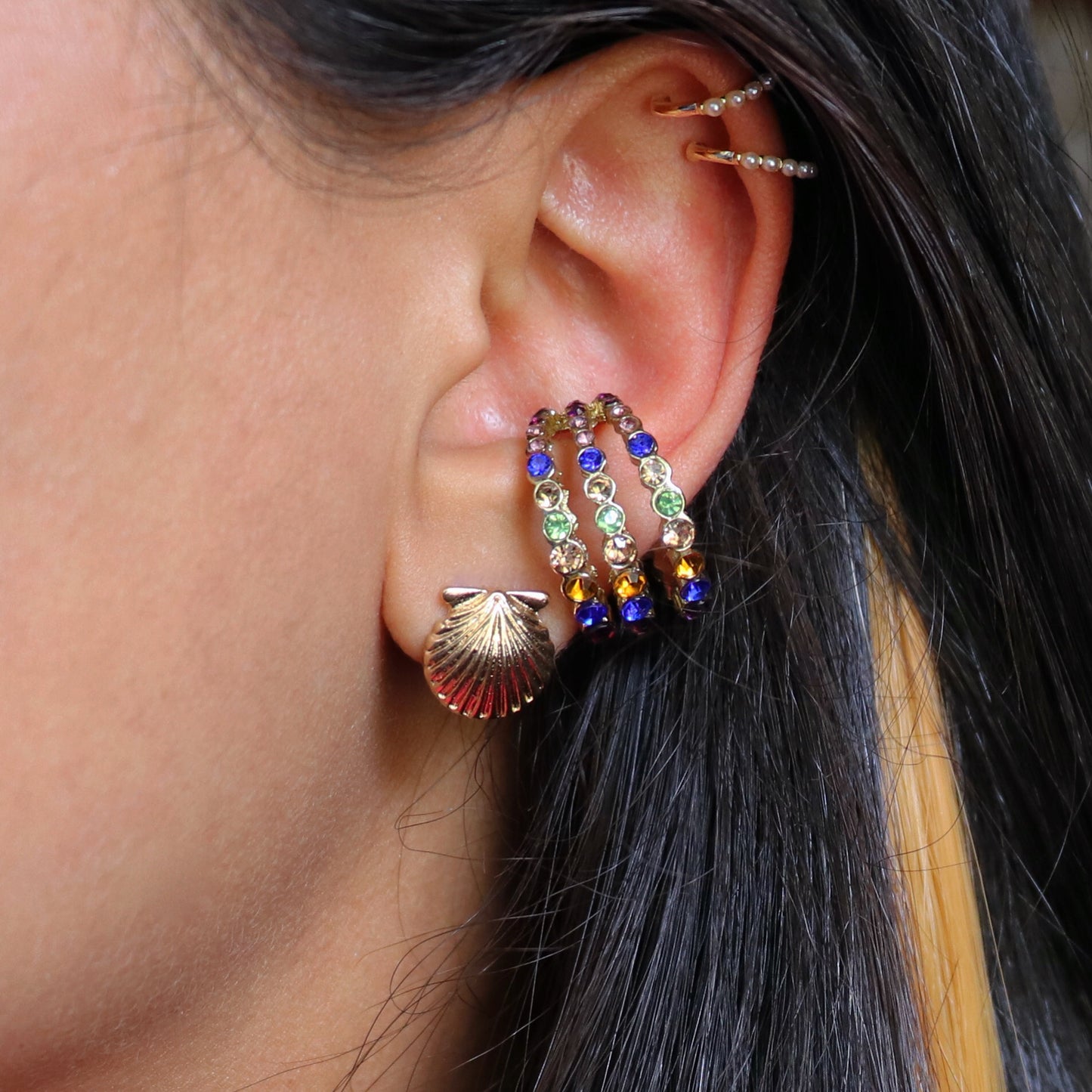 Pearl and Seashell Earring Set - 3 Pack