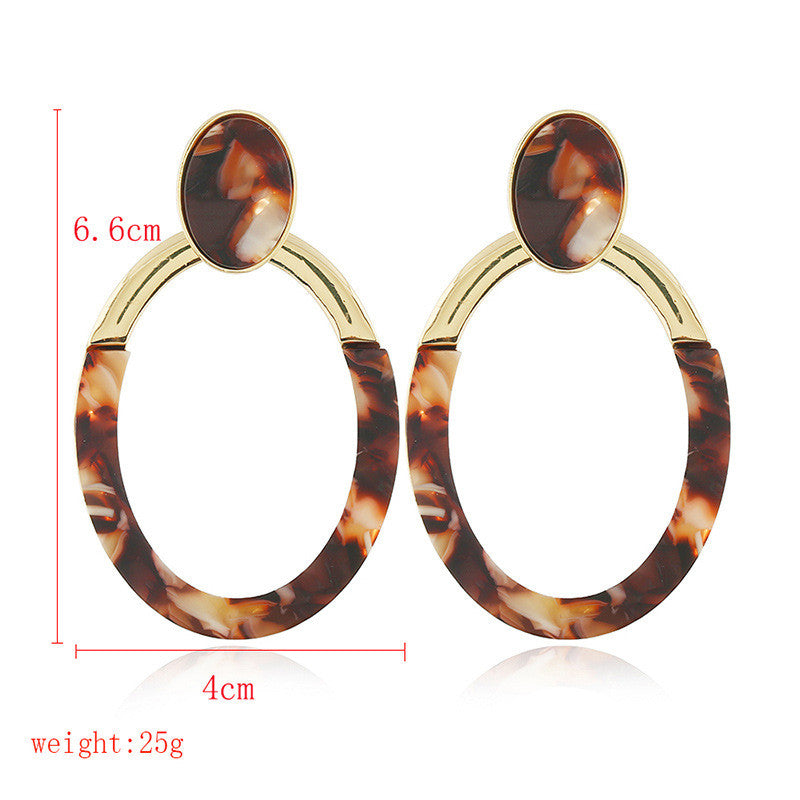 Acrylic Oval Drop Earrings