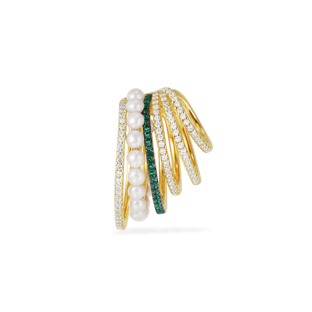 Pearl and Crystal Ear Cuff