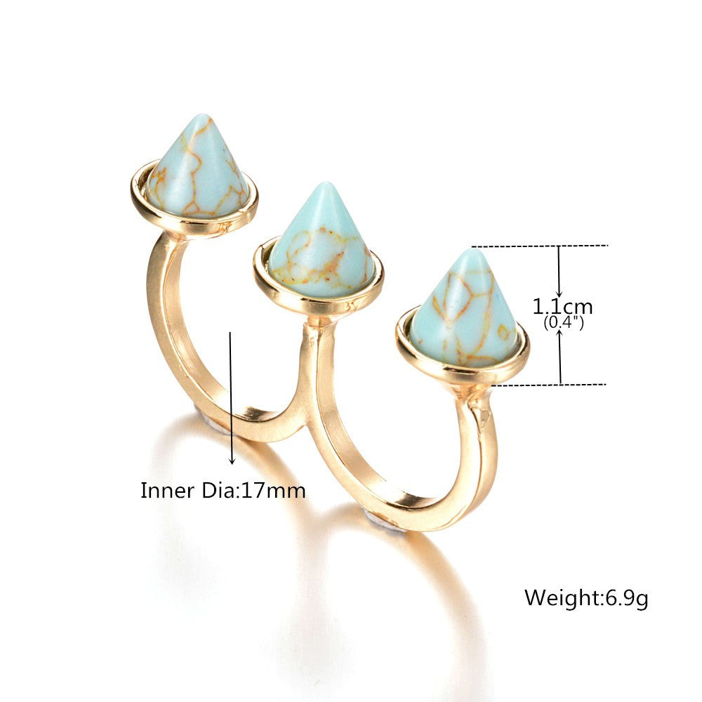 2 Finger Marble Ring