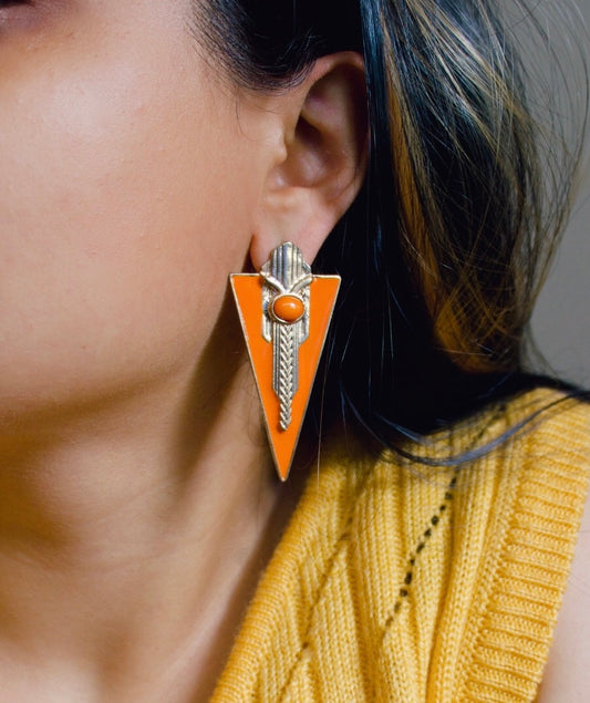 Enamel Statement Earrings