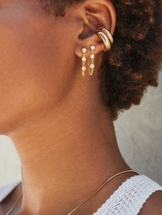 Front To Back Crystal Chain Earrings