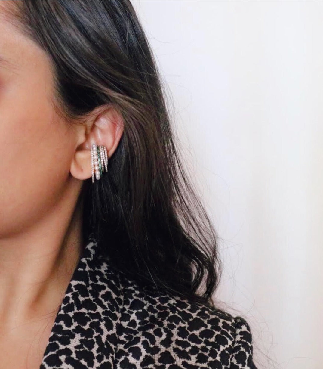 Pearl and Crystal Ear Cuff