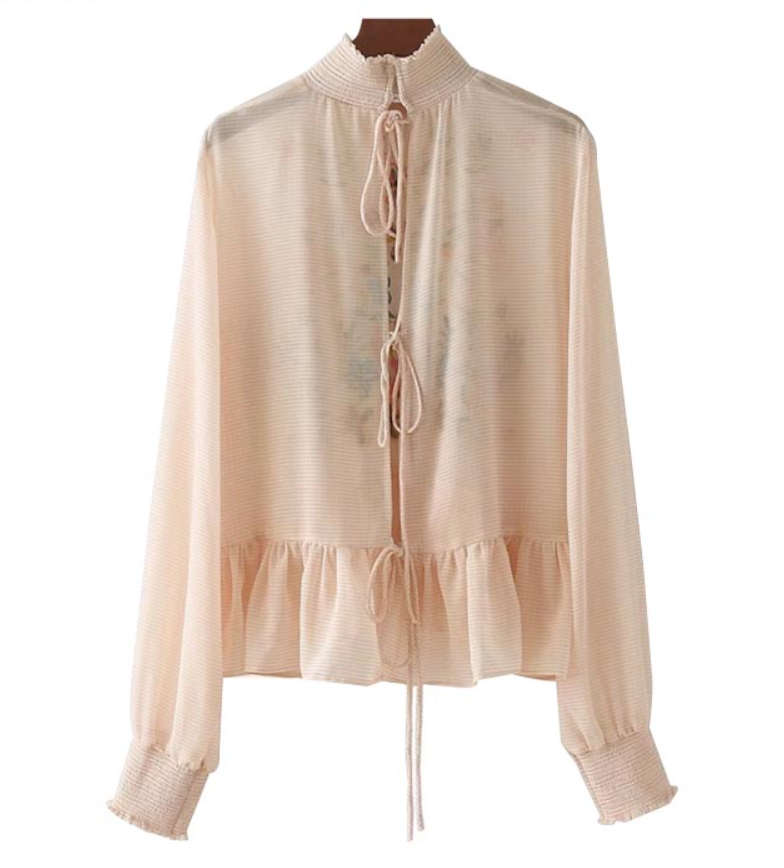 EMBROIDERED FRILLED TOP