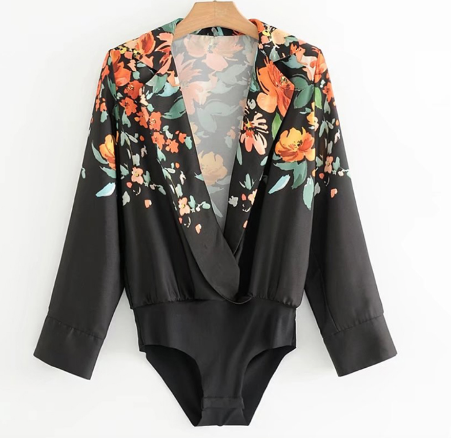 FLORAL PRINT BODYSUIT