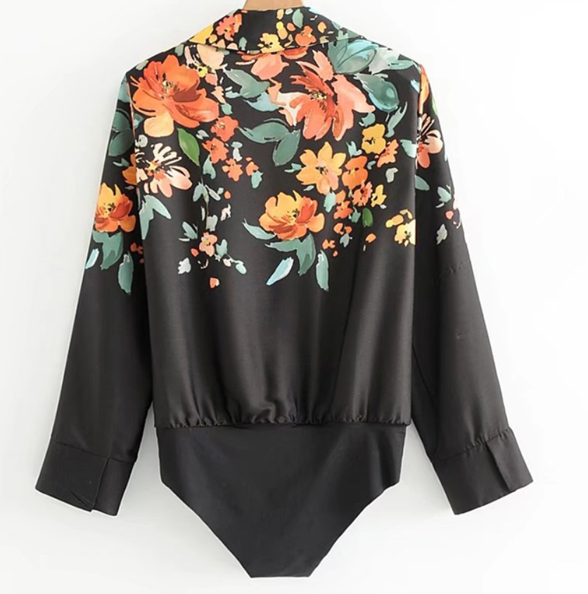 FLORAL PRINT BODYSUIT