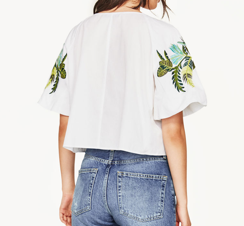 LEAF EMBOIDERED TOP