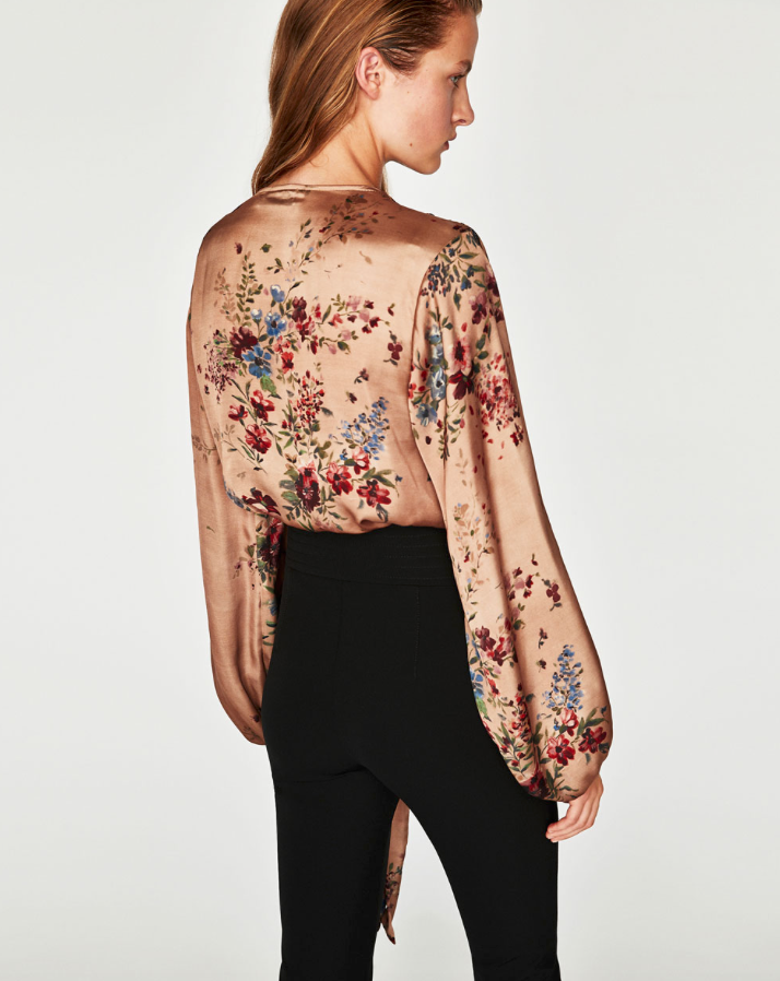 BODYSUIT WITH CROSSOVER NECKLINE AND BOW