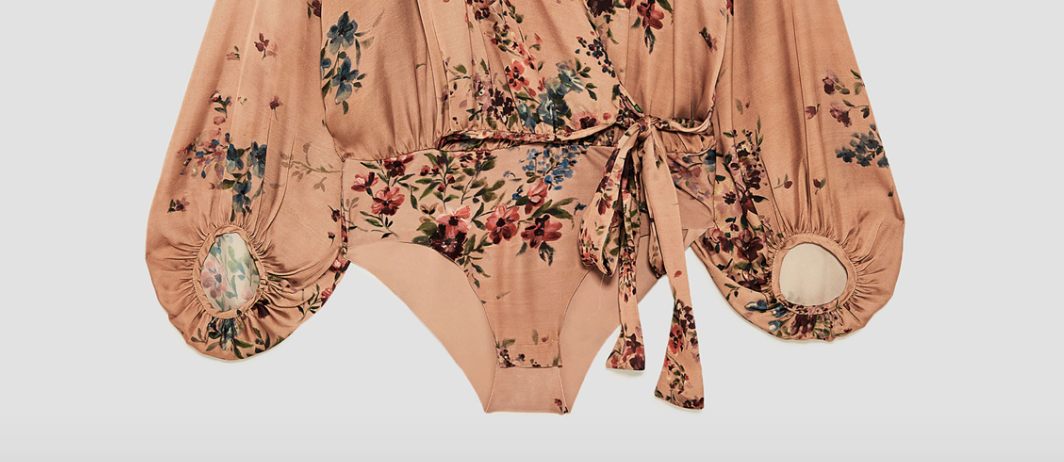 BODYSUIT WITH CROSSOVER NECKLINE AND BOW