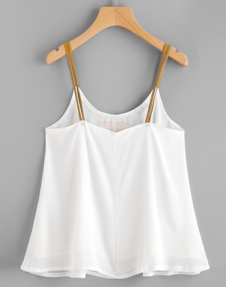 EMBROIDERED STRAPPY TOP