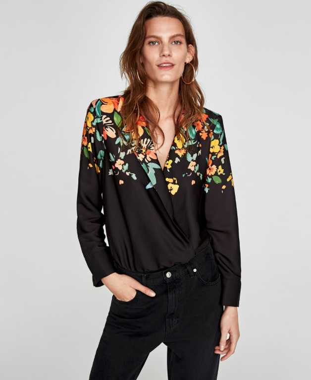 FLORAL PRINT BODYSUIT