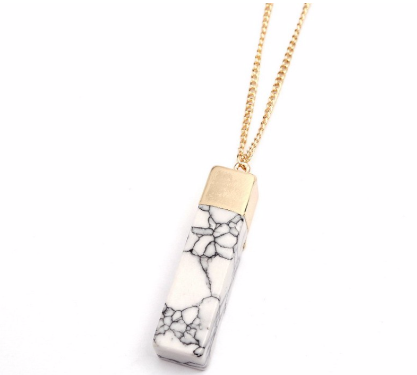 Long Marble Chain Pendant
