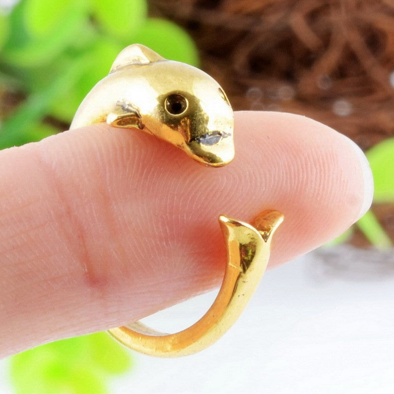 Dolphin Ring with Emerald Eye - Lambert Jewelers
