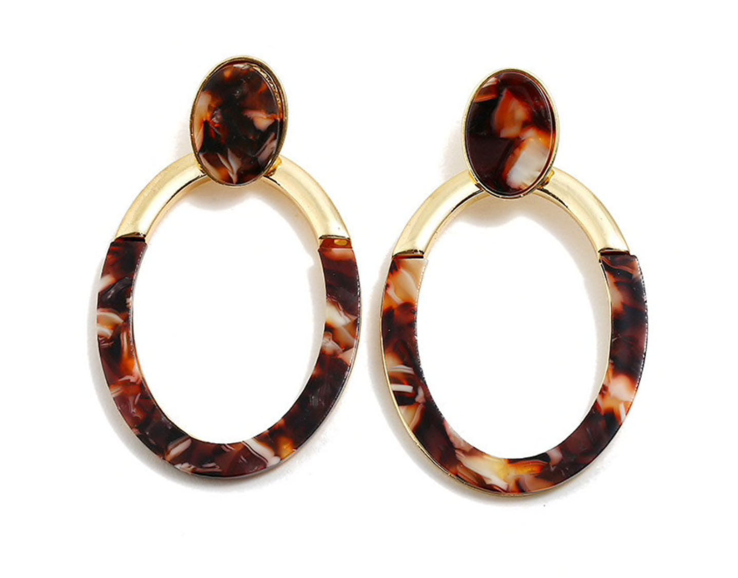 Acrylic Oval Drop Earrings