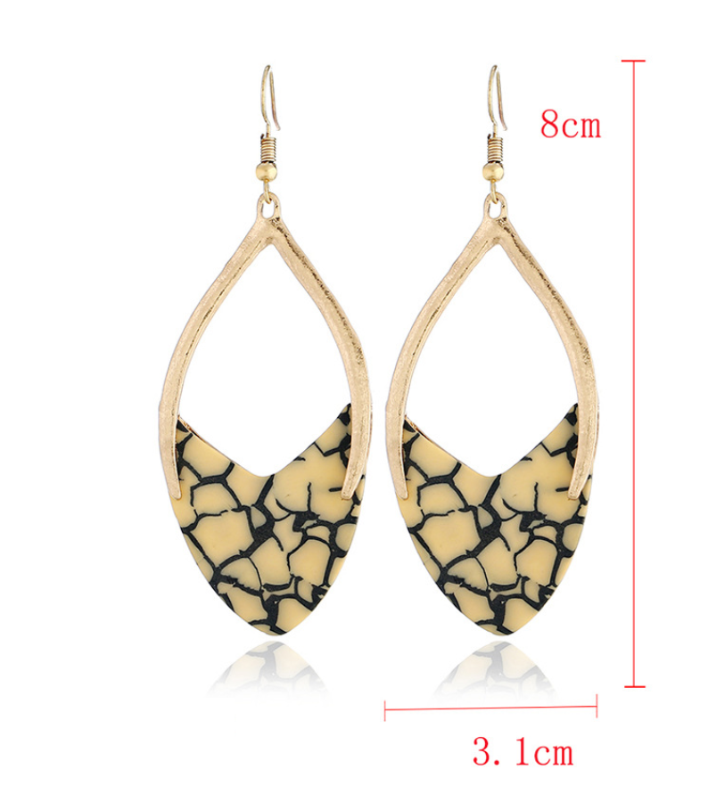Gold Matte Print Earrings