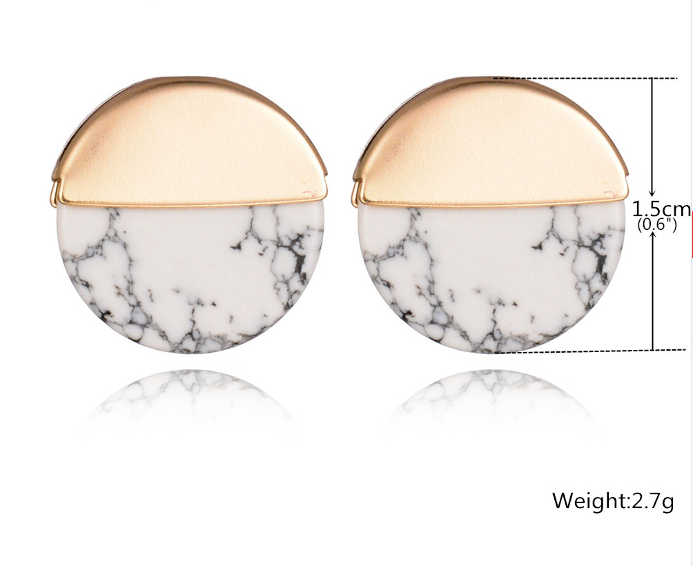 Metal Wrap Marble Stud Earrings