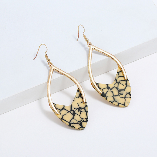 Gold Matte Print Earrings