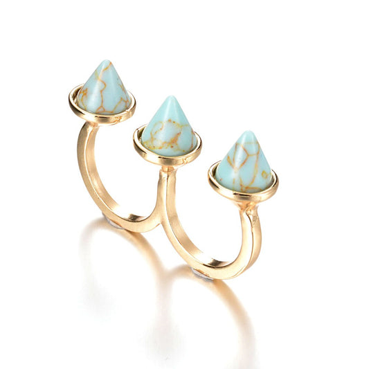 2 Finger Marble Ring